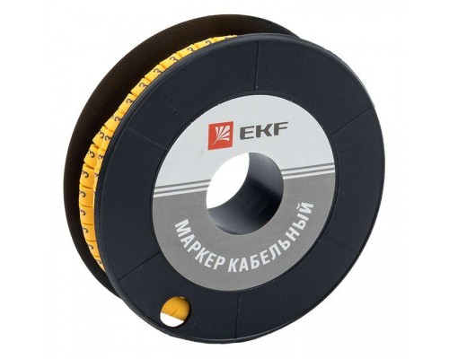 Маркер каб. 4.0кв.мм 3 (ЕС-2) (уп.500шт) EKF plc-KM-4-3
