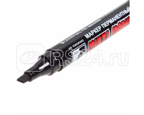 Маркер перманентный Crown Multi Marker Chisel 5мм скошенный черн 08-8801