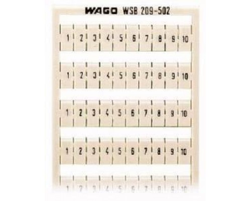 Маркировка WSB QUICK горизонт. 1-10 (10X) для шир. 5-17.5мм WAGO 209-502