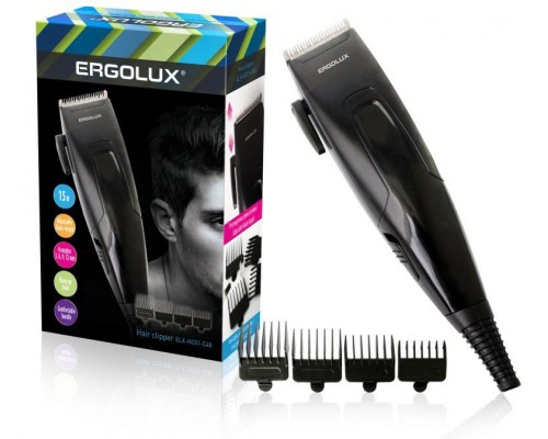 Машинка ELX-HC01-C48 для стрижки волос 15Вт 220-240В черн. Ergolux 13135