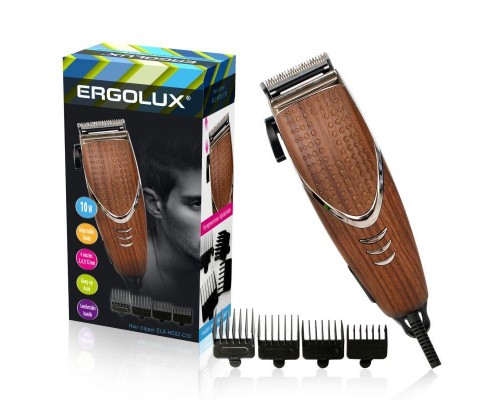 Машинка для стрижки волос ELX-HC02-C10 10Вт 220-240В корич. дерево Ergolux 13961