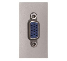 Механизм VGA (DE-15) 3.5мм разъема 1мод. Zenit серебр. ABB 2CLA215550N1301