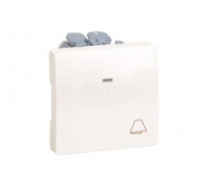 Механизм кнопки клавишной свет с подсветкой 10А 250В Simon27 сл. кость 27161-62