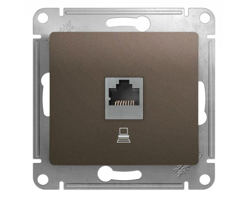 Механизм компьютерной розетки 1-м Glossa RJ45 кат.5е шоколад SchE GSL000881K