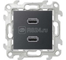 Механизм коннектора 2хUSB Simon24 графит 2411090-038