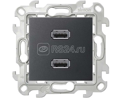 Механизм коннектора 2хUSB Simon24 графит 2411090-038