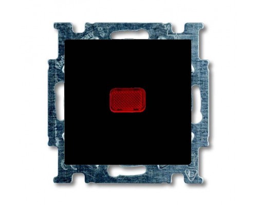Механизм переключателя 1-кл. 1п СП Basic 55 10А IP20 с клавишей с линзой подсветки с неон. лампой с N-клеммой chateau-black ABB 2CKA001012A2180
