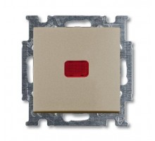 Механизм переключателя 1-кл. 1п СП Basic 55 10А IP20 с клавишей с линзой подсветки с неон. лампой с N-клеммой шампань ABB 2CKA001012A2170