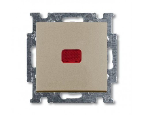 Механизм переключателя 1-кл. 1п СП Basic 55 10А IP20 с клавишей с линзой подсветки с неон. лампой с N-клеммой шампань ABB 2CKA001012A2170
