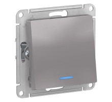 Механизм переключателя 1-кл. СП AtlasDesign 10А IP20 (сх. 6а) 10AX с подсветкой алюм. SchE ATN000363