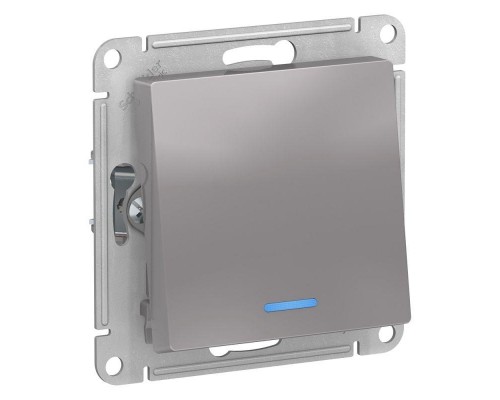 Механизм переключателя 1-кл. СП AtlasDesign 10А IP20 (сх. 6а) 10AX с подсветкой алюм. SchE ATN000363