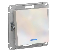 Механизм переключателя 1-кл. СП AtlasDesign 10А IP20 (сх. 6а) 10AX с подсветкой жемчуж. SchE ATN000463