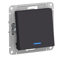 Механизм переключателя 1-кл. СП AtlasDesign 10А IP20 (сх. 6а) 10AX с подсветкой карбон SchE ATN001063