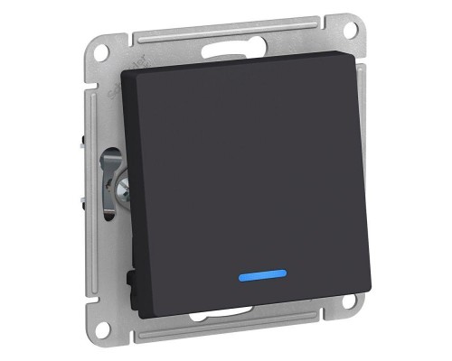 Механизм переключателя 1-кл. СП AtlasDesign 10А IP20 (сх. 6а) 10AX с подсветкой карбон SchE ATN001063