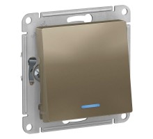 Механизм переключателя 1-кл. СП AtlasDesign 10А IP20 (сх. 6а) 10AX с подсветкой шампань SchE ATN000563
