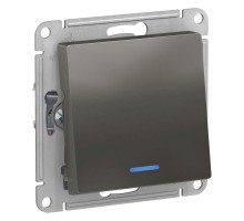 Механизм переключателя 1-кл. СП AtlasDesign 10А IP20 (сх. 6а) 10AX с подсветкой сталь SchE ATN000963