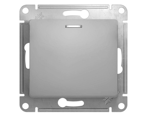 Механизм переключателя 1-кл. СП Glossa 10А IP20 (сх. 6а) 10AX с подсветкой алюм. SchE GSL000363