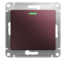 Механизм переключателя 1-кл. СП Glossa 10А IP20 (сх. 6а) 10AX с подсветкой баклажан. SchE GSL001163
