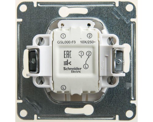Механизм переключателя 1-кл. СП Glossa 10А IP20 (сх. 6а) 10AX с подсветкой перламутр SchE GSL000663
