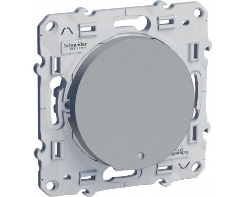 Механизм переключателя 1-кл. СП Odace 10А IP21 с LED-подсветкой алюм. SchE S53R263
