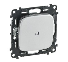 Механизм переключателя 1-кл. СП Valena Allure 10А IP20 250В 10AX с подсветкой с лиц. панелью безвинт. зажимы алюм. Leg 752926
