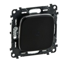 Механизм переключателя 1-кл. СП Valena Allure 10А IP20 250В 10AX с подсветкой с лиц. панелью безвинт. зажимы антрацит Leg 752936