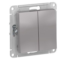 Механизм переключателя 2-кл. СП AtlasDesign 10А IP20 (сх. 6/2) 10AX алюм. SchE ATN000365
