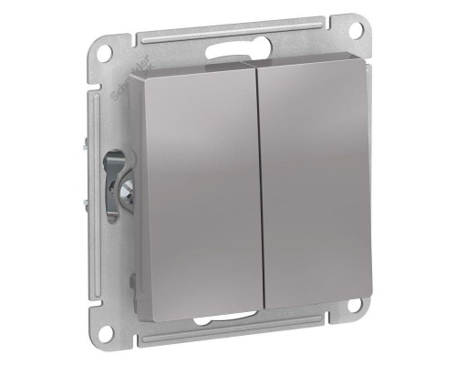 Механизм переключателя 2-кл. СП AtlasDesign 10А IP20 (сх. 6/2) 10AX алюм. SchE ATN000365