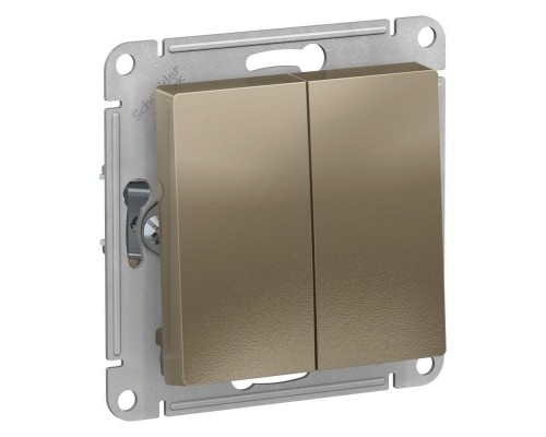Механизм переключателя 2-кл. СП AtlasDesign 10А IP20 (сх. 6/2) 10AX шампань SchE ATN000565