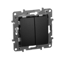 Механизм переключателя 2-кл. СП Etika Plus 10А IP20 250В 10AX безвинт. зажимы антрацит Leg 672612