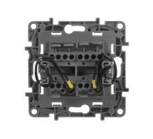 Механизм переключателя 2-кл. СП Etika Plus 10А IP20 250В 10AX с подсветкой безвинт. зажимы антрацит Leg 672616