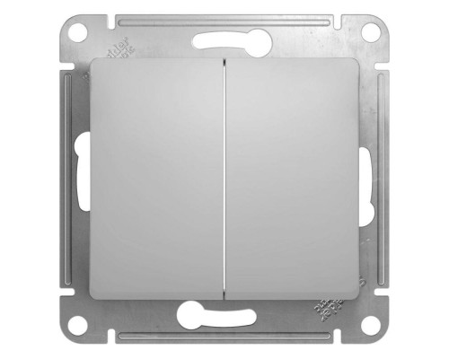 Механизм переключателя 2-кл. СП Glossa 10А IP20 (сх. 6/2) 10AX алюм. SchE GSL000365