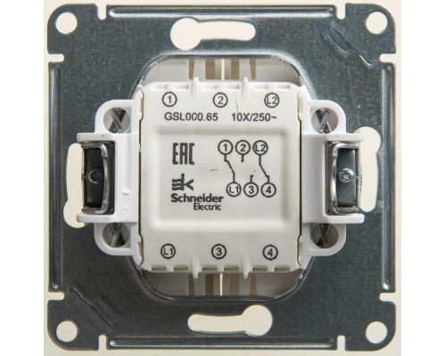 Механизм переключателя 2-кл. СП Glossa 10А IP20 (сх. 6/2) 10AX перламутр SchE GSL000665