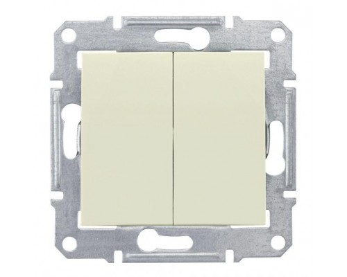 Механизм переключателя 2-кл. СП Sedna 10А IP20 (сх. 6+6) 250В беж. SchE SDN0600147