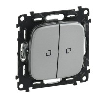 Механизм переключателя 2-кл. СП Valena Allure 10А IP20 250В 10AX с подсветкой с лиц. панелью алюм. Leg 752909