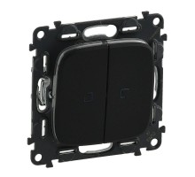 Механизм переключателя 2-кл. СП Valena Allure 10А IP20 250В 10AX с подсветкой с лиц. панелью антрацит Leg 752919