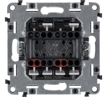 Механизм переключателя 2-кл. СП Valena Allure 10А IP20 250В 10AX с подсветкой с лиц. панелью сл. кость Leg 752809