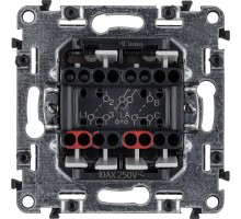 Механизм переключателя 2-кл. СП Valena Allure 10А IP20 250В с лиц. панелью безвинт. зажимы бел. Leg 752708