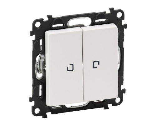 Механизм переключателя 2-кл. СП Valena Life 10А IP20 250В 10AX с подсветкой с лиц. панелью бел. Leg 752409