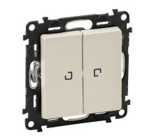 Механизм переключателя 2-кл. СП Valena Life 10А IP20 250В 10AX с подсветкой с лиц. панелью сл. кость Leg 752509