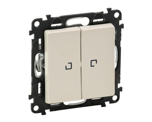 Механизм переключателя 2-кл. СП Valena Life 10А IP20 250В 10AX с подсветкой с лиц. панелью сл. кость Leg 752509