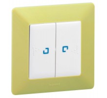 Механизм переключателя 2-кл. СП Valena Life 10А IP44 250В 10AX с подсветкой с лиц. панелью бел. Leg 752159