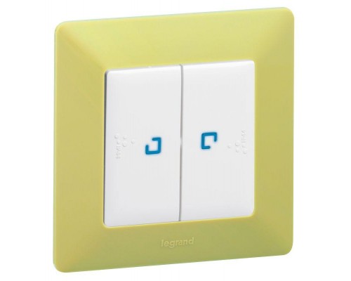 Механизм переключателя 2-кл. СП Valena Life 10А IP44 250В 10AX с подсветкой с лиц. панелью бел. Leg 752159