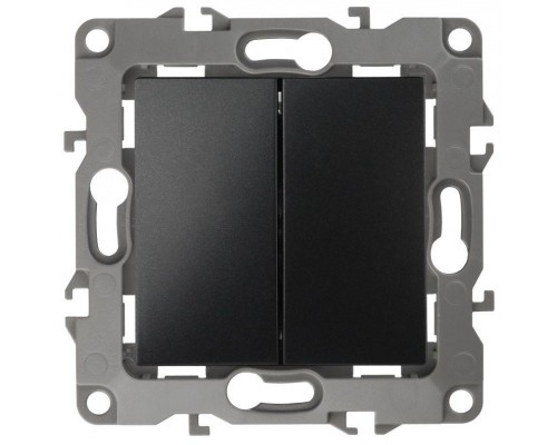 Механизм переключателя 2-кл. СП Эра12 10А IP20 12-1106-05 250В 10AX антрацит Эра Б0014667