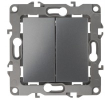 Механизм переключателя 2-кл. СП Эра12 10А IP20 12-1106-12 250В 10AX графит Эра Б0019295