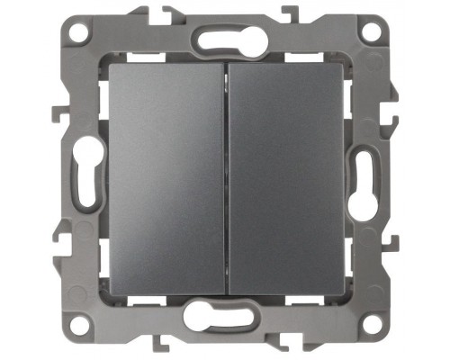 Механизм переключателя 2-кл. СП Эра12 10А IP20 12-1106-12 250В 10AX графит Эра Б0019295