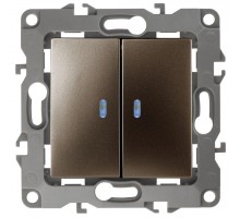 Механизм переключателя 2-кл. СП Эра12 10А IP20 12-1106-13 250В 10AX бронз. Эра Б0019296