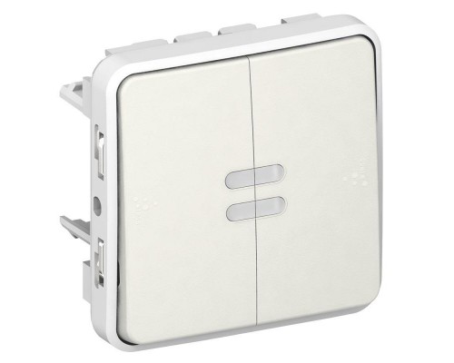 Механизм переключателя на 2 направления 1-кл. 1п СП Plexo 10А IP55 10AX с подсветкой бел. Leg 069613