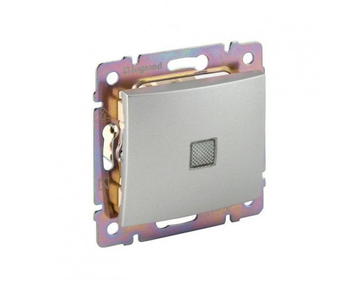 Механизм переключателя на 2 направления 1-кл. СП Valena 10А IP31 250В с подсветкой алюм. Leg 770126