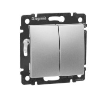 Механизм переключателя на 2 направления 2-кл. СП Valena 10А IP31 250В алюм. Leg 770108